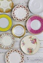 Antique Figure Plates Assorted Vintage China Pattern White Background