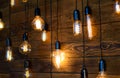 Antique filament light bulbs, Edison light bulbs Royalty Free Stock Photo