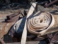 Antique Fire Cart and Water Hose Royalty Free Stock Photo