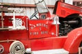 Antique Fire Truck with Hood Open Royalty Free Stock Photo