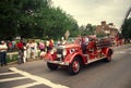 An An antique fire truck in a parade in College Park, Maryland