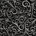 antique floreal motive wallpaper dark colored , generated by AI
