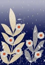 Antique flower design with digital background