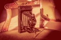 Antique folding camera Royalty Free Stock Photo