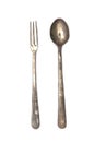 Antique Fork and Spoon Royalty Free Stock Photo