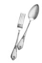Antique fork and spoon Royalty Free Stock Photo