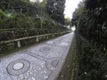 Antique fountain in the park hundered fountains at Villa D`Este in Tivoli. Walk a hundred fountains at the Villa d`Este. Royalty Free Stock Photo