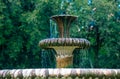 Antique fountain work of art in the form of a horse on a bowl of water acting Royalty Free Stock Photo