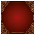 Antique frame gilded on context degraded red Royalty Free Stock Photo