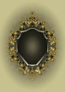 Antique frame with gold and silver decor Royalty Free Stock Photo