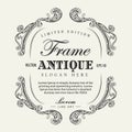 Antique frame hand drawn vintage label banner vector illustration Royalty Free Stock Photo