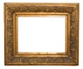 Antique frame is very old with cracks and uneven isolated on white background, with Clipping Paths