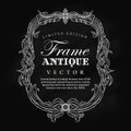 Antique frame vintage hand drawn blackboard label elegant Royalty Free Stock Photo