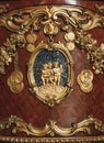 Versailles, France - 10 August 2014 : wood furniture ornaments at Versailles Palace ( Chateau de Versailles ) Royalty Free Stock Photo