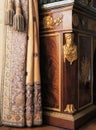 Versailles, France - 10 August 2014 : Antique French furniture inlaid with gold at Versailles Palace ( Chateau de Versailles ) Royalty Free Stock Photo