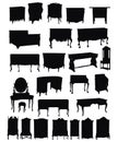 Antique Furniture Silhouettes Royalty Free Stock Photo