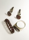 Antique garnets jewelry Royalty Free Stock Photo