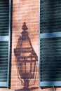 Antique Gas Lamp Shadow Royalty Free Stock Photo