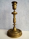 Antique gilded beautiful bronze candlestick.