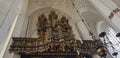Gdansk, Poland - August 9: Antique gilded musical organ in the medieval Church of the Virgin Mary in Gdansk, Poland.