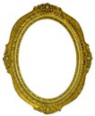 Antique gilded oval Frame Isolated on white Royalty Free Stock Photo