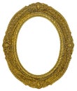 Antique gilded oval Frame Isolated on white