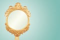 Antique Gilt Gold Frame Handcrafted Carved Wood Mirror Frame Wit Royalty Free Stock Photo