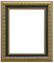 Antique gilt picture frame isolated on white background and clipping path Royalty Free Stock Photo