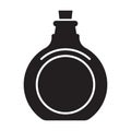 Antique glass bottle with cork stopper vector icon for apps or websites