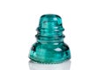 Antique glass insulator isolated on white background