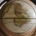 An antique globe with intricate cartographic details2, Generative AI