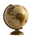 Antique globe on white Royalty Free Stock Photo