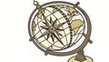 Antique Globe Stand, Vintage Cartography Vector Graphic, Geographical Study, vector design Generative AI Royalty Free Stock Photo