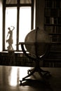 Antique Globe and Statue Royalty Free Stock Photo