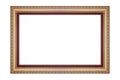 The antique glod frame on white Royalty Free Stock Photo