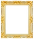 Antique gold and black frame isolated decorative carved wood stand, Royalty Free Stock Photo