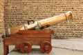 Antique gold cannon in dubai museum