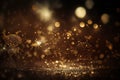 Antique Gold & Dark Brown Glitter: Shimmering Defocused Background