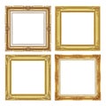 The antique gold frame colection isolated on white / frame background Royalty Free Stock Photo