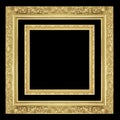 The antique gold frame isolated on the black background Royalty Free Stock Photo