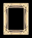 The antique gold frame isolated on black background Royalty Free Stock Photo