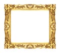 Antique gold frame isolated on white background, clipping path Royalty Free Stock Photo