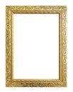 Antique gold frame isolated on white background, clipping path Royalty Free Stock Photo