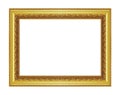 Antique gold frame isolated on white background, clipping path Royalty Free Stock Photo