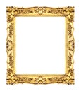 Antique gold frame isolated on white background, clipping path Royalty Free Stock Photo