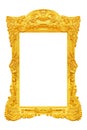 Antique gold frame isolated on white background Royalty Free Stock Photo