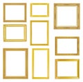 The antique gold frame on the white background Royalty Free Stock Photo