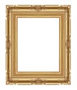 The antique gold frame on the white background Royalty Free Stock Photo