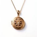 Rani-inspired Gold Plated Locket Pendant With Diamond Accents Royalty Free Stock Photo