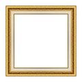 Antique gold picture frame isolated on white Royalty Free Stock Photo